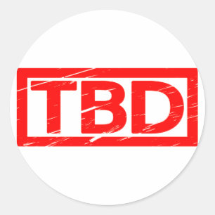TBD-frimärke Runt Klistermärke
