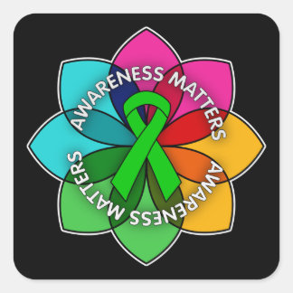 TBI Awareness Matters Petals Fyrkantigt Klistermärke