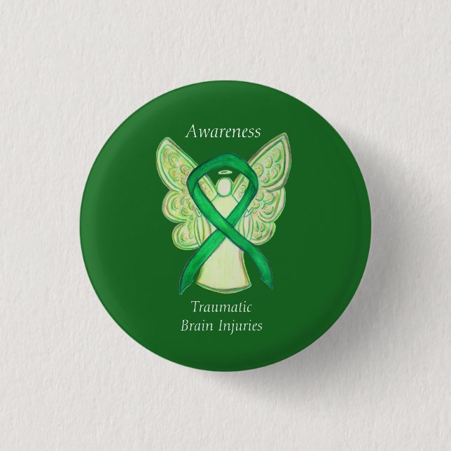 TBI (Traumatic Brain Injuries) Angel Awareness Pin Knapp (Framsida)