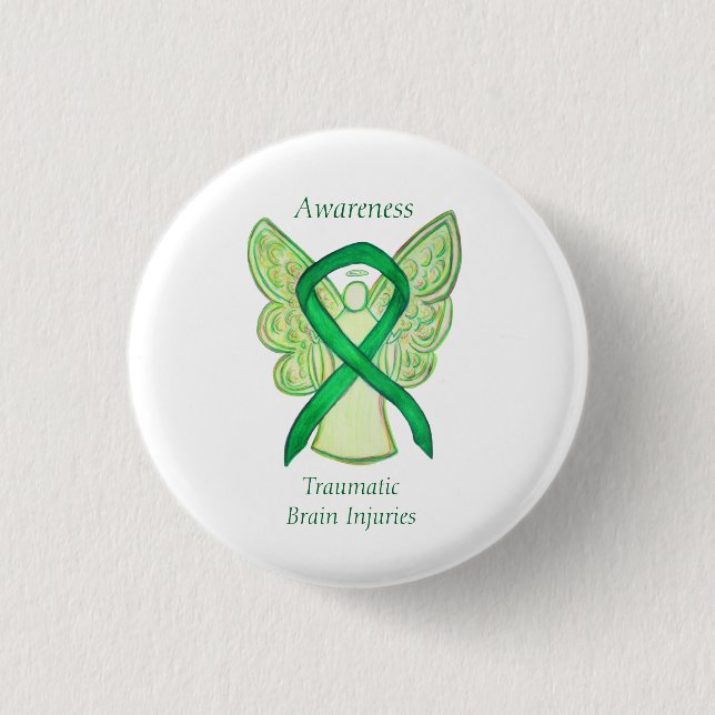 TBI (Traumatic Brain Injuries) Angel Awareness Pin Knapp (Framsida)