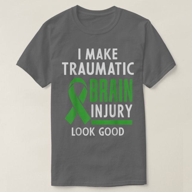 TBI Traumatic Brain Injury Awareness Jag gör TBI L T Shirt (Design framsida)