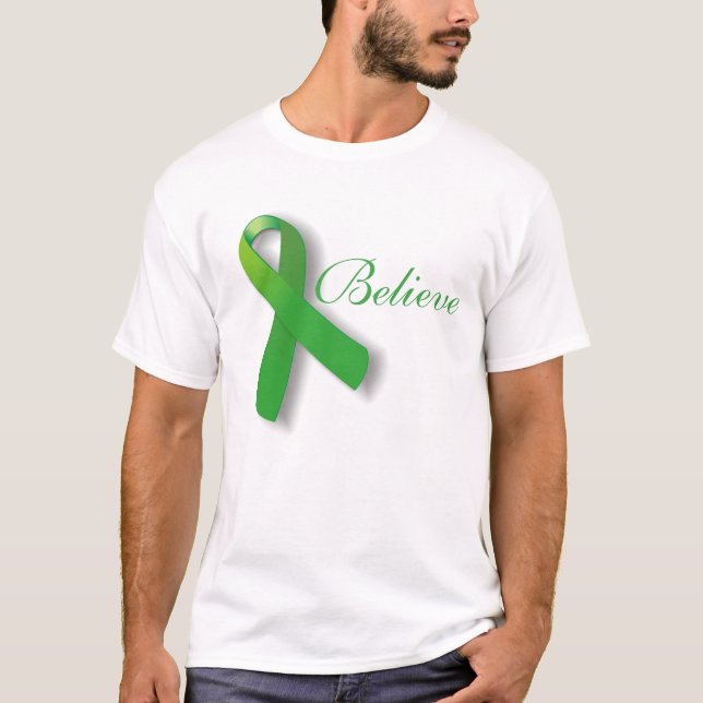 TBI Traumatic Brain Injury Grönt Ribbon T Shirt (Framsida)