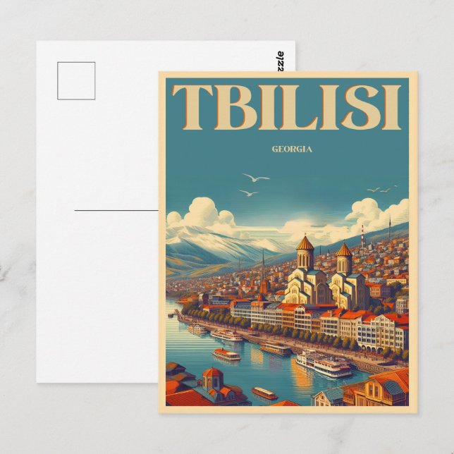 Tbilisi Capital, Retro souvenir-gåvor Vykort (Fram/baksida)