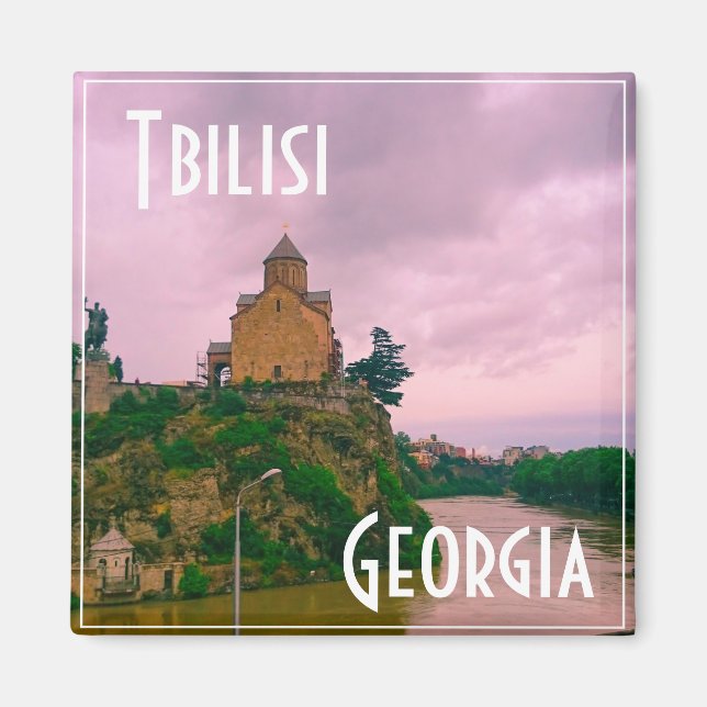 Tbilisi Georgia City View Cityscape Architecture Magnet (Framsidan)