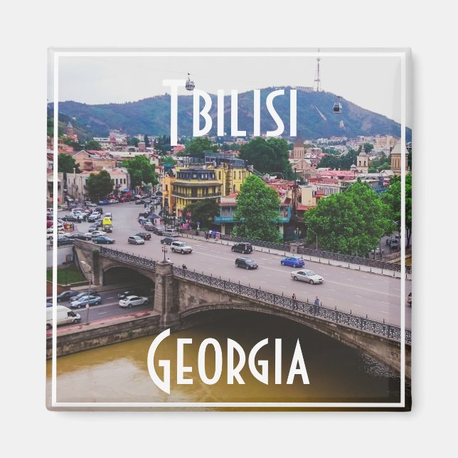 Tbilisi Georgia City View Cityscape Architecture Magnet (Framsidan)