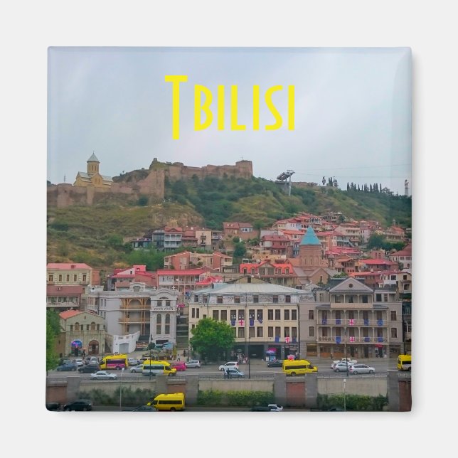 Tbilisi Georgia City View Cityscape Architecture Magnet (Framsidan)