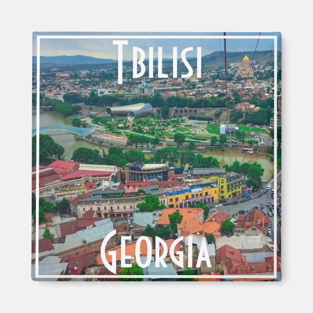 Tbilisi Georgia City View Cityscape Architecture Magnet (Framsidan)