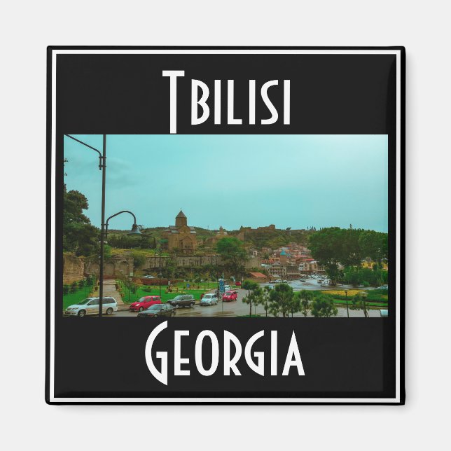 Tbilisi Georgia City View Cityscape Architecture Magnet (Framsidan)