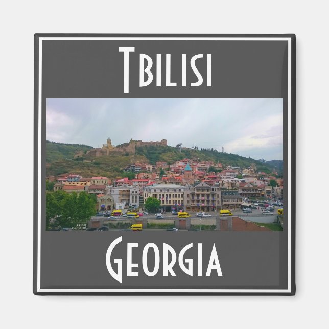 Tbilisi Georgia City View Cityscape Architecture Magnet (Framsidan)
