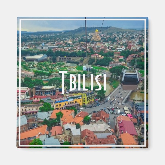 Tbilisi Georgia City View Cityscape Architecture Magnet (Framsidan)