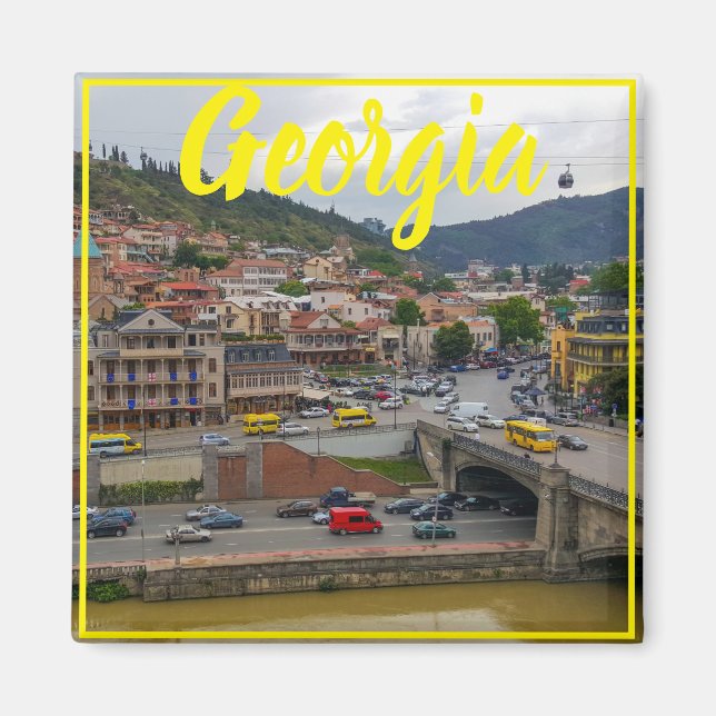 Tbilisi Georgia City View Cityscape Architecture Magnet (Framsidan)