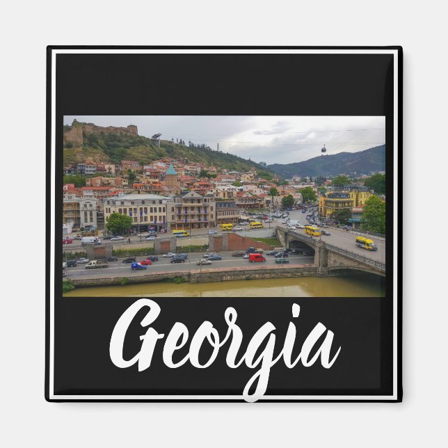 Tbilisi Georgia City View Cityscape Architecture Magnet (Framsidan)
