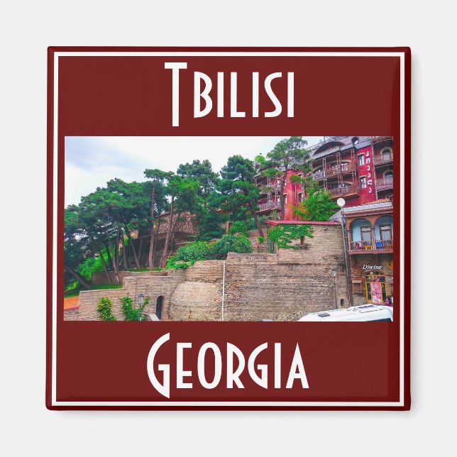 Tbilisi Georgia City View Cityscape Architecture Magnet (Framsidan)