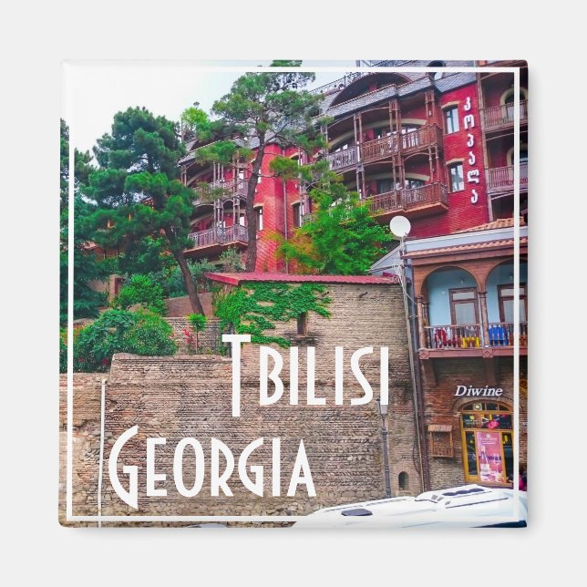 Tbilisi Georgia City View Cityscape Architecture Magnet (Framsidan)