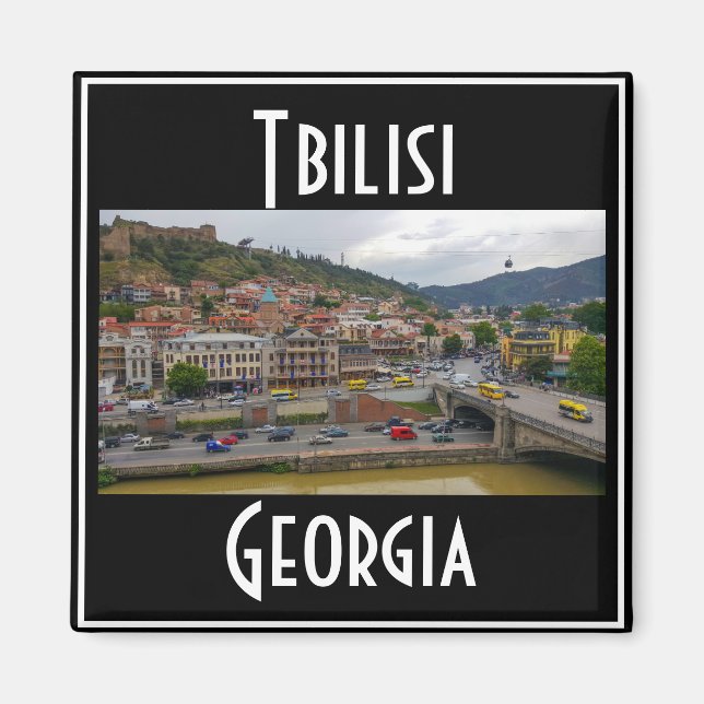 Tbilisi Georgia City View Cityscape Architecture Magnet (Framsidan)