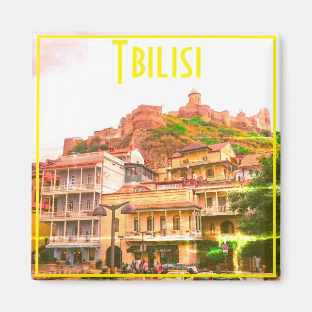 Tbilisi Georgia City View Cityscape Architecture Magnet (Framsidan)