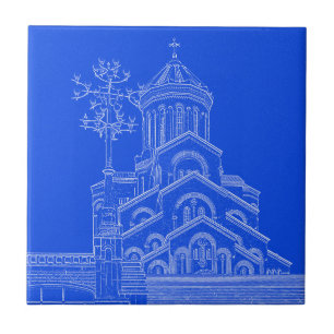Tbilisi Georgia Cityscape Architecture Sketch Kakelplatta