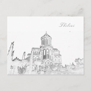 Tbilisi Georgia Cityscape Sameba Architecture Vykort