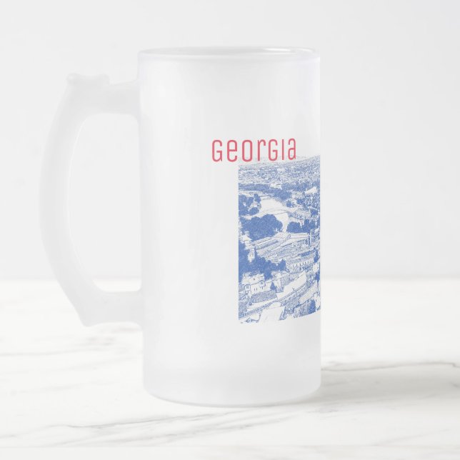 Tbilisi Georgia Cityscape Street Architecture Frostat Ölglas (Vänster)