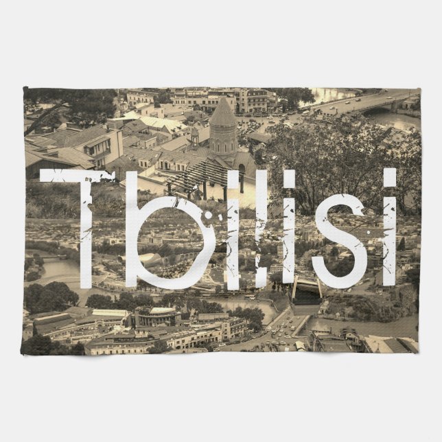 Tbilisi Georgia Cityscape Street Architecture Kökshandduk (Horisontell)