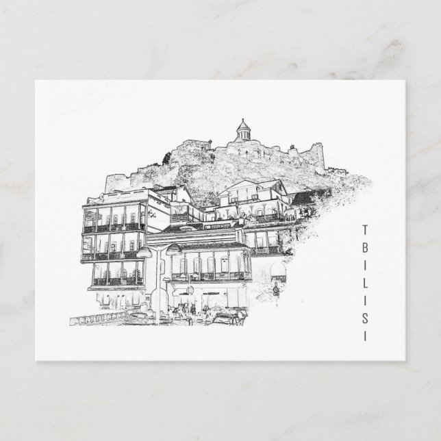 Tbilisi Georgia Cityscape Street Architecture Vykort (Framsida)