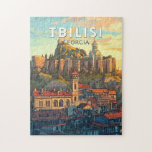 Tbilisi Georgia Illustration Travel Art Vintage Pussel<br><div class="desc">Tbilisi retro-vektorns resedesign. Tbilisi,  Georgiens charmerande huvudstad,  är känd för sina kolstensgator,  den färgstarka gamla staden,  och en blandning av Östra och Western påverkan.</div>
