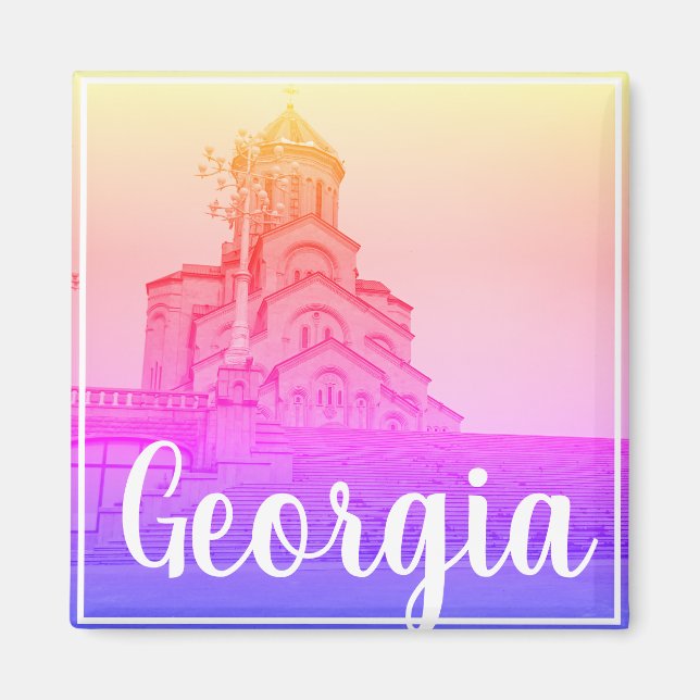 Tbilisi Georgia Sameba Heliga Trinity Cathedral Magnet (Framsidan)