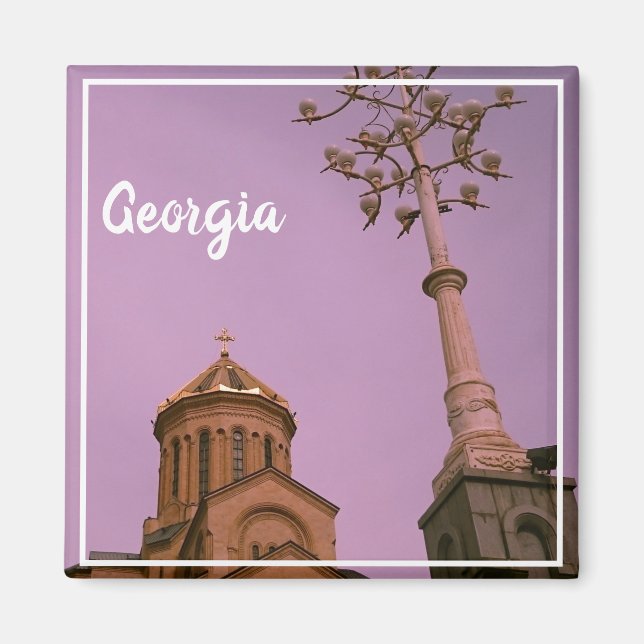 Tbilisi Georgia Sameba Heliga Trinity Cathedral Magnet (Framsidan)