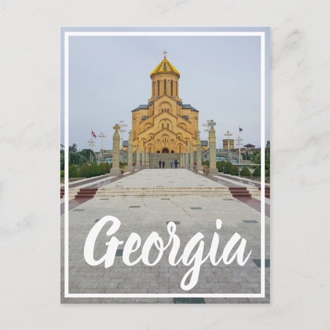 Tbilisi Georgia Sameba Heliga Trinity Cathedral Vykort (Framsida)
