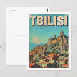Tbilisi Georgia Vintage Berömd Travel Ställe Vykort