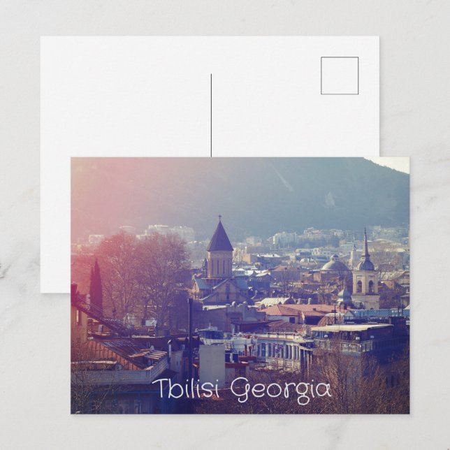 Tbilisi Georgia Vykort (Fram/baksida)