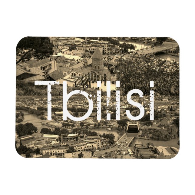 Tbilisi Georgien Stad Arkitektur Stadssiluett Magnet (Horisontell)