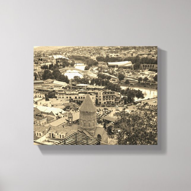 Tbilisi Georgien stadsbild arkitektur stadsutsikt Canvastryck (Framsida)