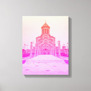 Tbilisi Georgien stadsbild Sameba arkitektur Canvastryck