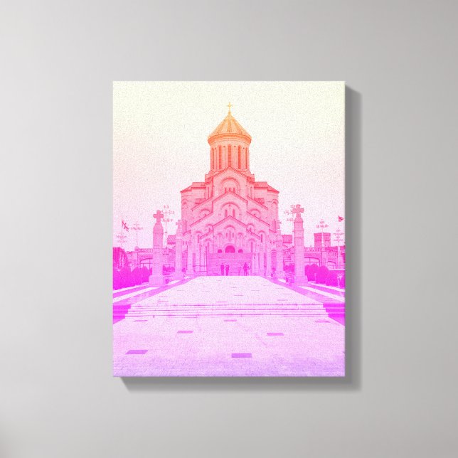 Tbilisi Georgien stadsbild Sameba arkitektur Canvastryck (Framsida)