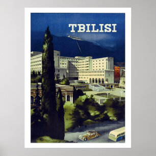 Tbilisi, Georgien, storstaden, vintage resor poste Poster