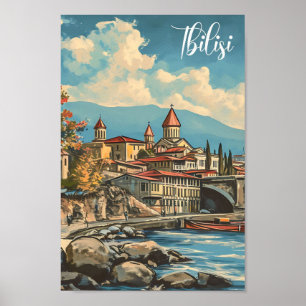 Tbilisi Georgien Vintagekonst Reseskiss Poster