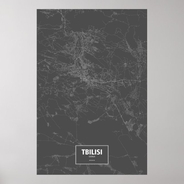 Tbilisi, Georgien (vit på svart) Poster (Framsidan)