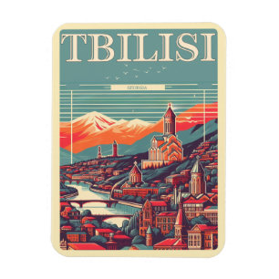 Tbilisi Huvudstad i Georgien, Retro souvenirpresen Magnet
