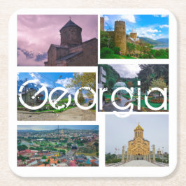 Tbilisi Kazbegi Borjomi Georgia Architecture Underlägg Papper Kvadrat