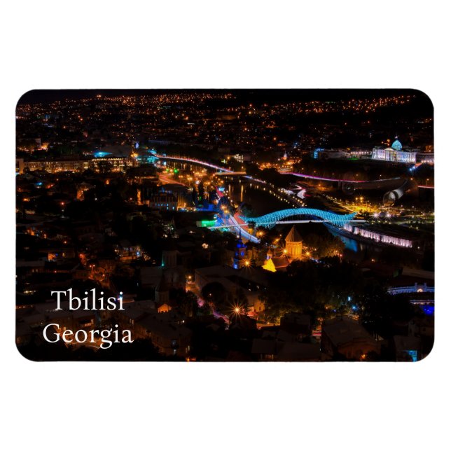 Tbilisi på natten magnet (Horisontell)