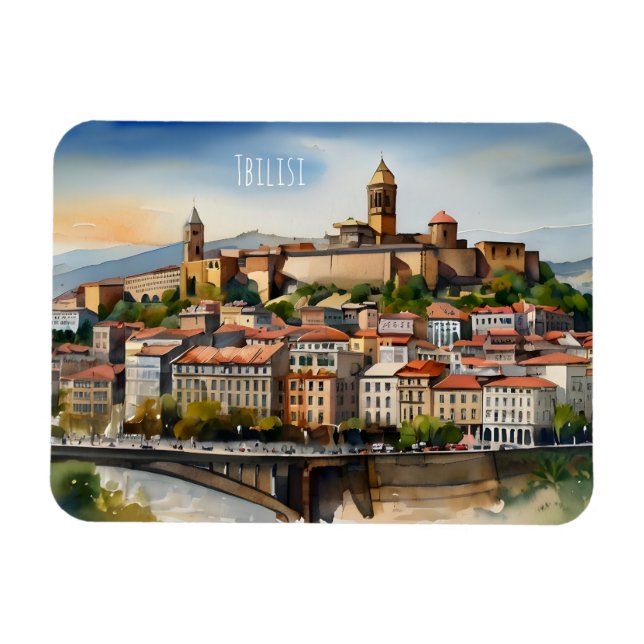 Tbilisi vattencolor art magnet (Horisontell)