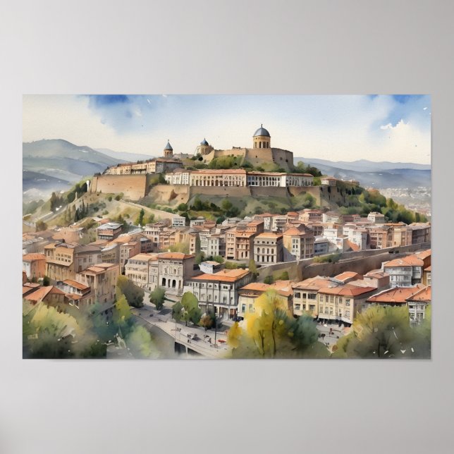 Tbilisi vattencolor art poster (Framsidan)
