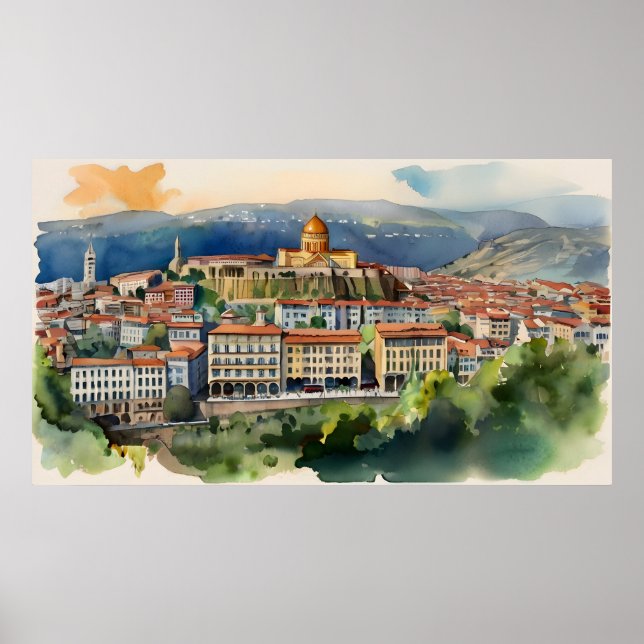 Tbilisi vattencolor art poster (Framsidan)