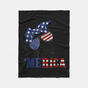 Tbull 4:e juli Merica amerikansk flagga Sungles Fleecefilt
