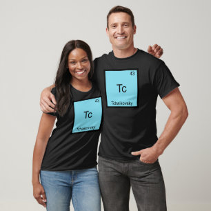 Tc - Tchaikovskij Funny Chemistry Inslag-symbol Tee Shirt