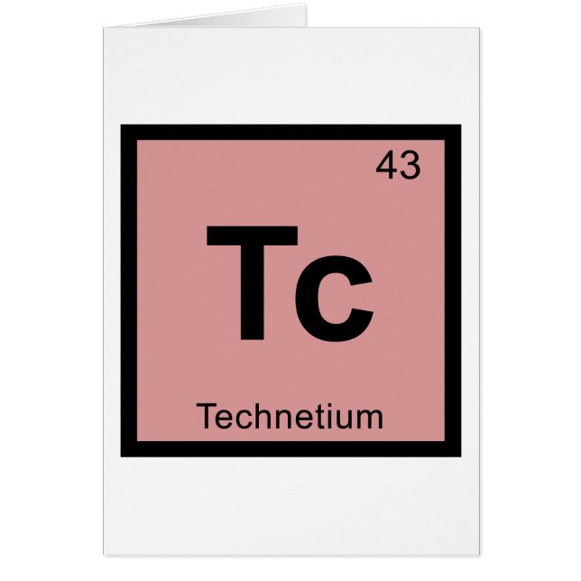 Tc - Teknetiumkemi Periodic Bord Symbol Hälsningskort (Framsidan)