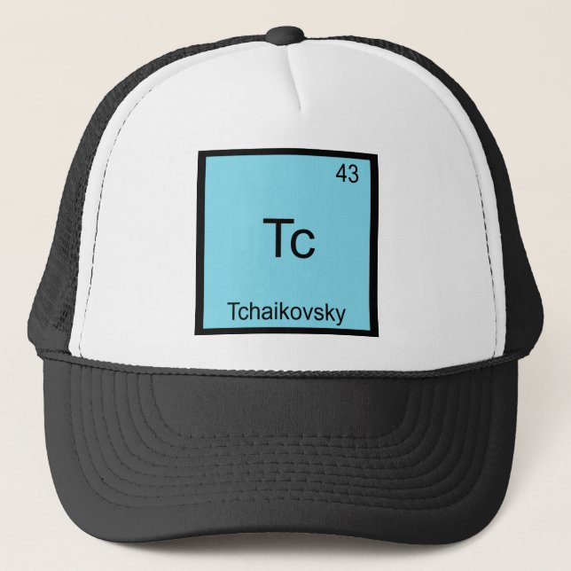 Tc - Tjajkovskij Rolig Kemiskt Element Symbol Truckerkeps (Framsida)