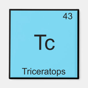 Tc - Triceratops Funny Chemistry Inslag-symbol Magnet
