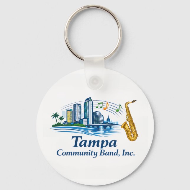 TCB Saxophone Logo Keychain Nyckelring (Framsida)